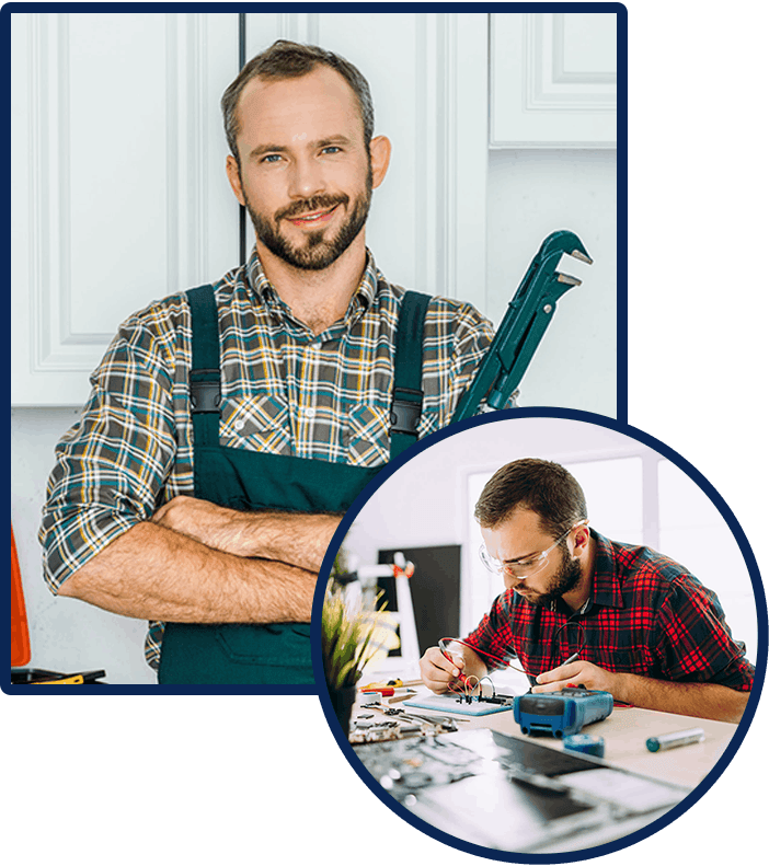 homme barbu en salopette